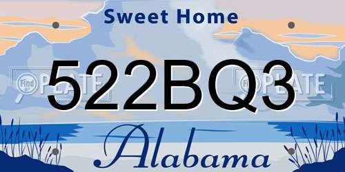 522BQ3 Alabama License Plate