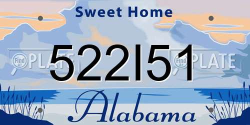 522I51 Alabama License Plate