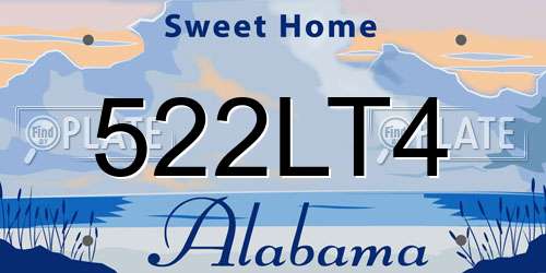 522LT4 Alabama License Plate