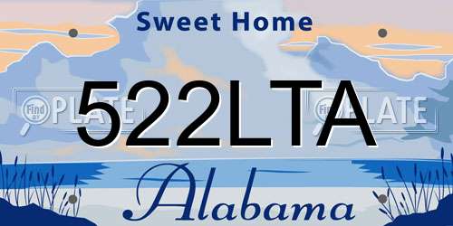 522LTA Alabama License Plate