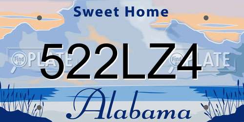522LZ4 Alabama License Plate