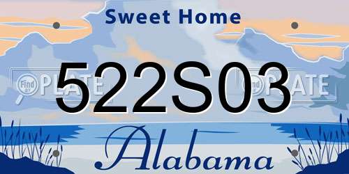 522S03 Alabama License Plate