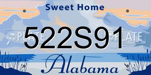 522S91 Alabama License Plate