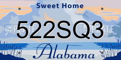 522SQ3 Alabama License Plate