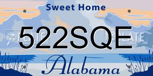 522SQE Alabama License Plate