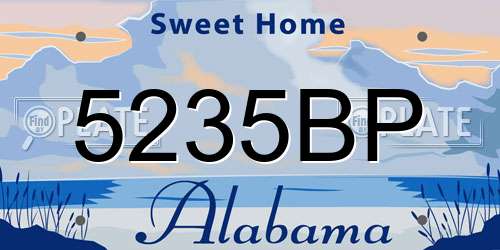 5235BP Alabama License Plate