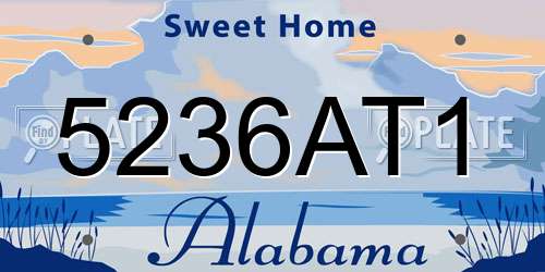 5236AT1 Alabama License Plate