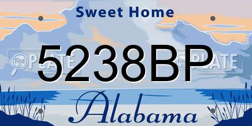 5238BP Alabama License Plate