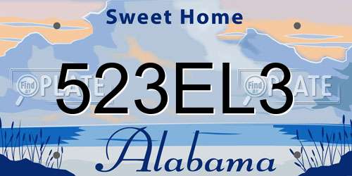 523EL3 Alabama License Plate