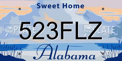 523FLZ Alabama License Plate