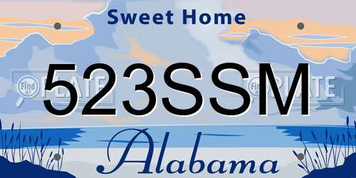 523SSM Alabama License Plate