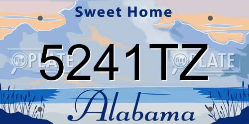 5241TZ Alabama License Plate