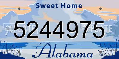 5244975 Alabama License Plate