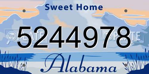 5244978 Alabama License Plate