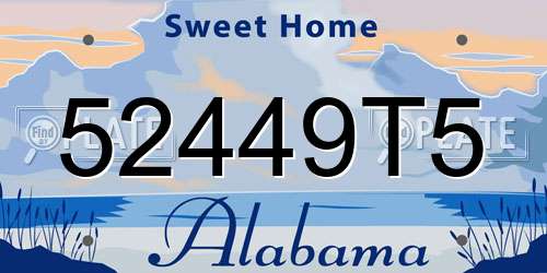 52449T5 Alabama License Plate