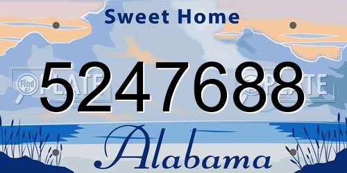 5247688 Alabama License Plate