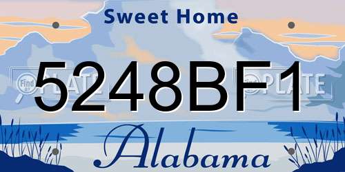 5248BF1 Alabama License Plate
