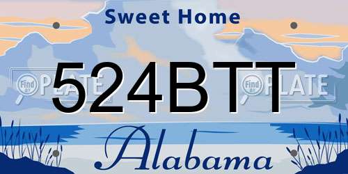 524BTT Alabama License Plate