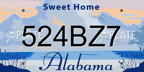 524BZ7 Alabama License Plate