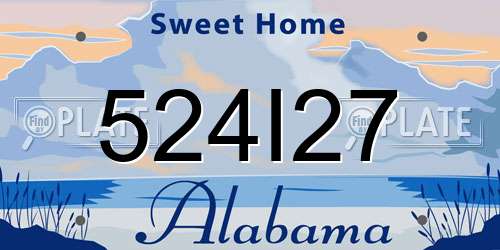 524I27 Alabama License Plate