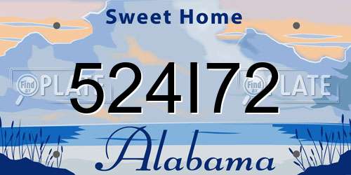 524I72 Alabama License Plate