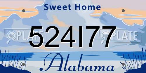 524I77 Alabama License Plate