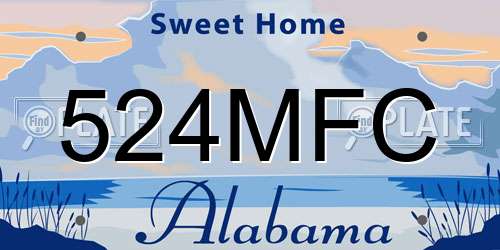 524MFC Alabama License Plate