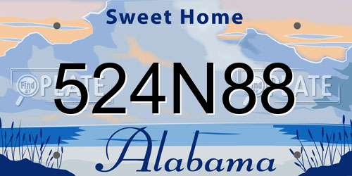 524N88 Alabama License Plate