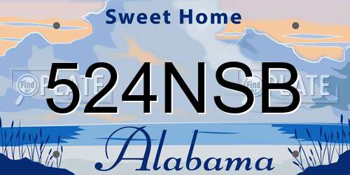 524NSB Alabama License Plate