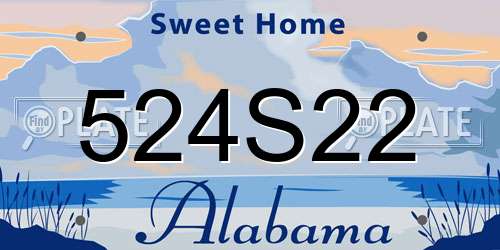 524S22 Alabama License Plate