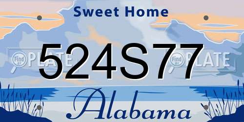 524S77 Alabama License Plate