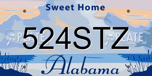 524STZ Alabama License Plate