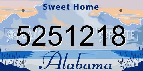 5251218 Alabama License Plate