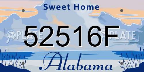 52516F Alabama License Plate