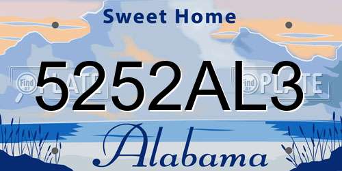 5252AL3 Alabama License Plate