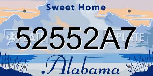 52552A7 Alabama License Plate