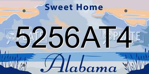 5256AT4 Alabama License Plate