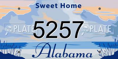 5257 Alabama License Plate