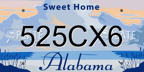 525CX6 Alabama License Plate