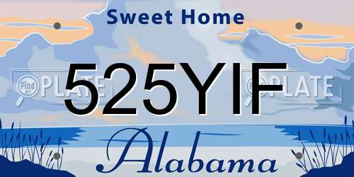525YIF Alabama License Plate