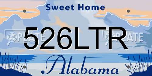 526LTR Alabama License Plate