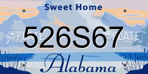 526S67 Alabama License Plate