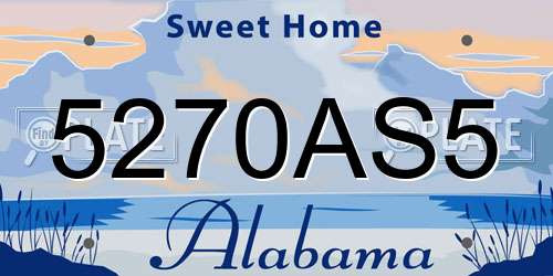 5270AS5 Alabama License Plate