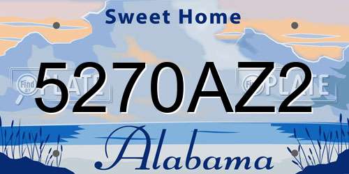5270AZ2 Alabama License Plate
