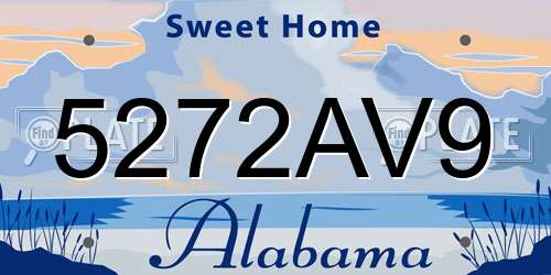 5272AV9 Alabama License Plate