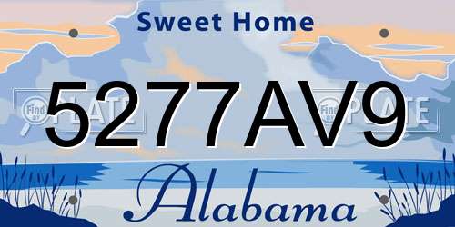 5277AV9 Alabama License Plate