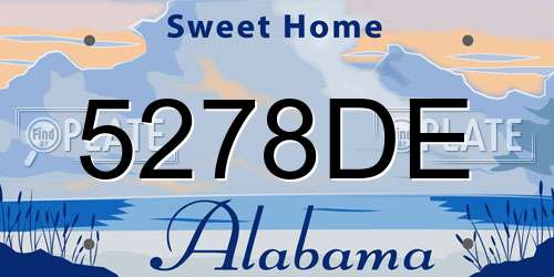 5278DE Alabama License Plate