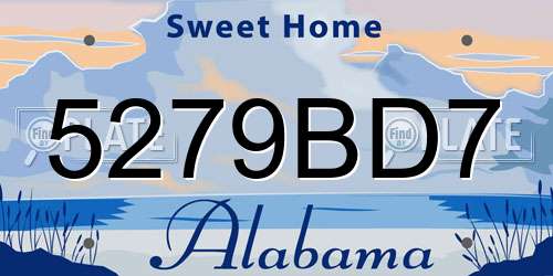 5279BD7 Alabama License Plate