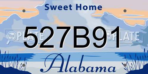 527B91 Alabama License Plate