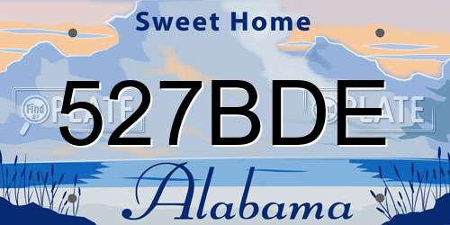 527BDE Alabama License Plate